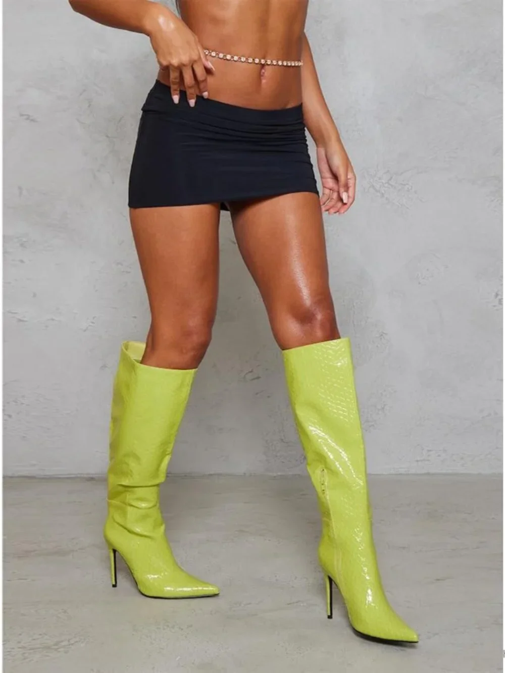 Slinky Jersey Low Rise Extreme Micro Mini Skirt Bodycon